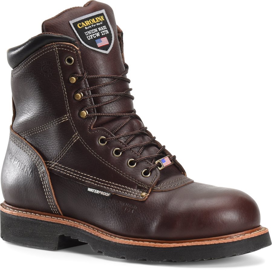 Carolina 8 Inch Domestic CompToe Waterproof : Brown - Mens