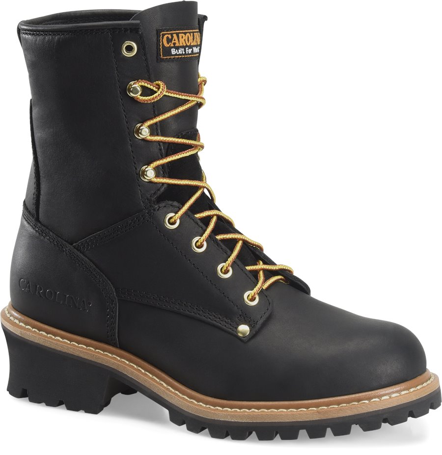 Carolina 8 Inch Steel Toe Logger : Black - Mens