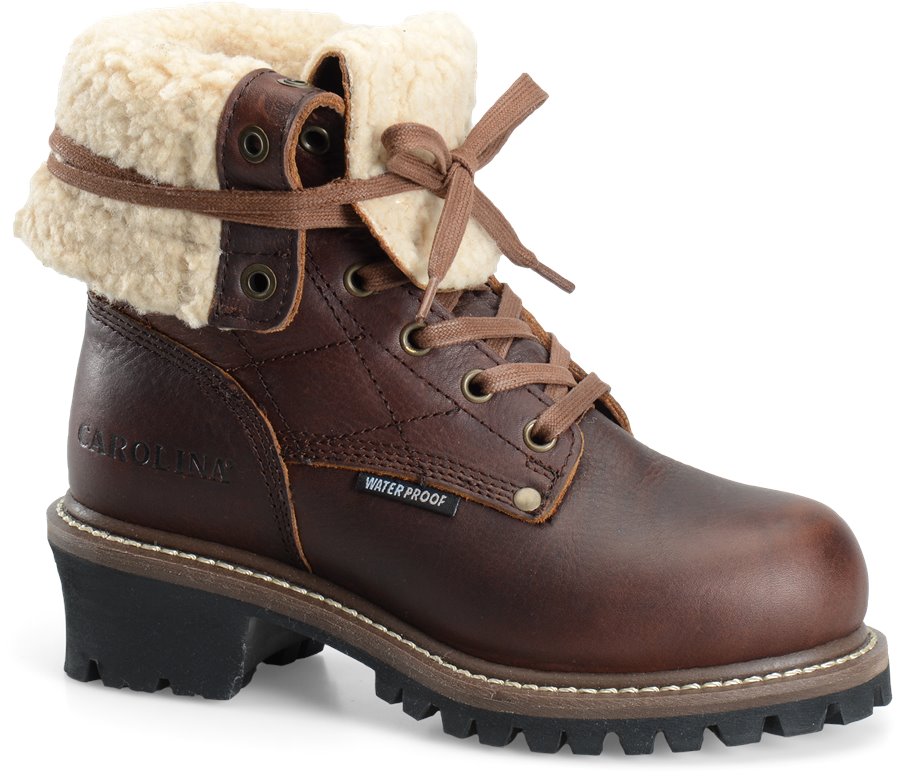 Carolina 9 Faux Shearling Lined Fold-Over : Brown - Womens