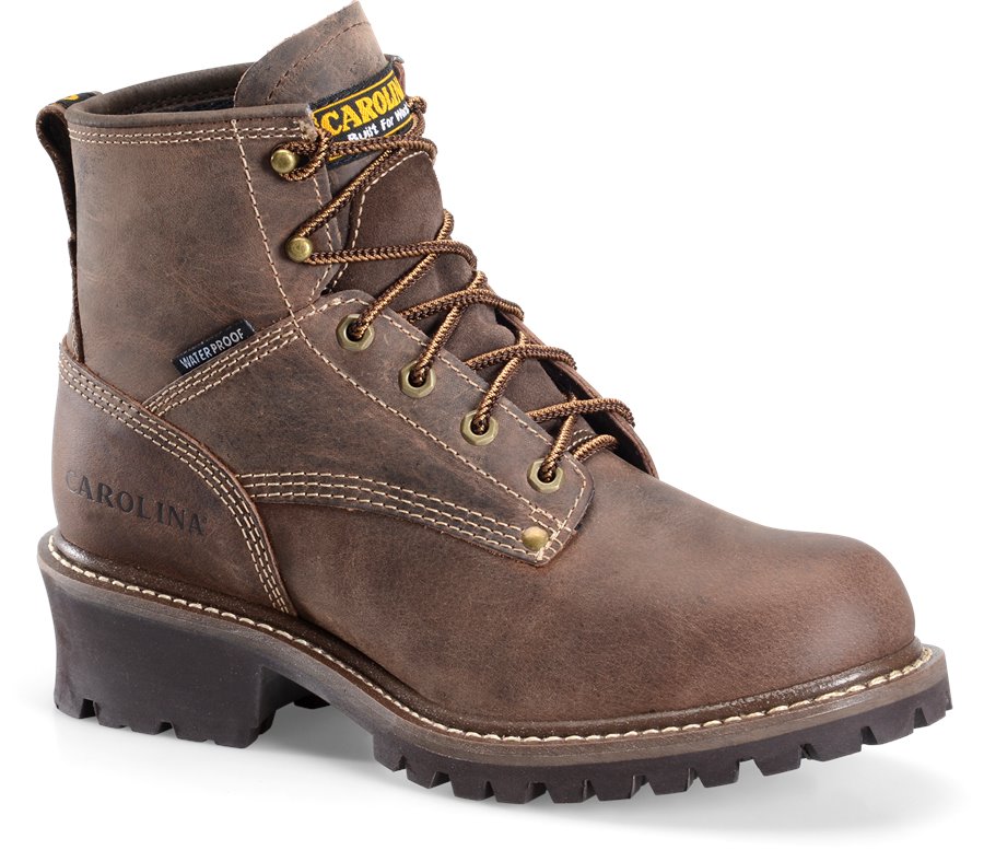 Carolina 6 Inch Waterproof Logger : Dark Brown - Mens