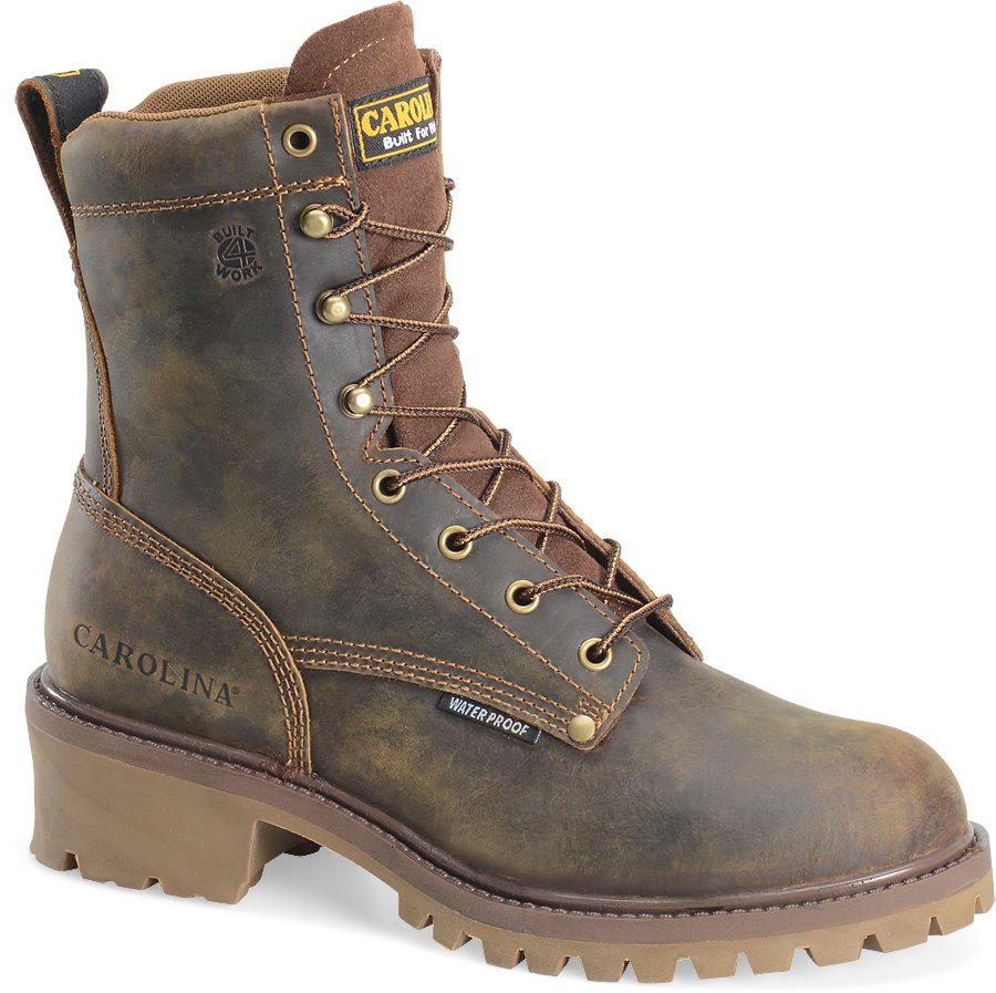 Carolina 8 Inch Waterproof Steel Toe Logger : Dark Brown - Mens