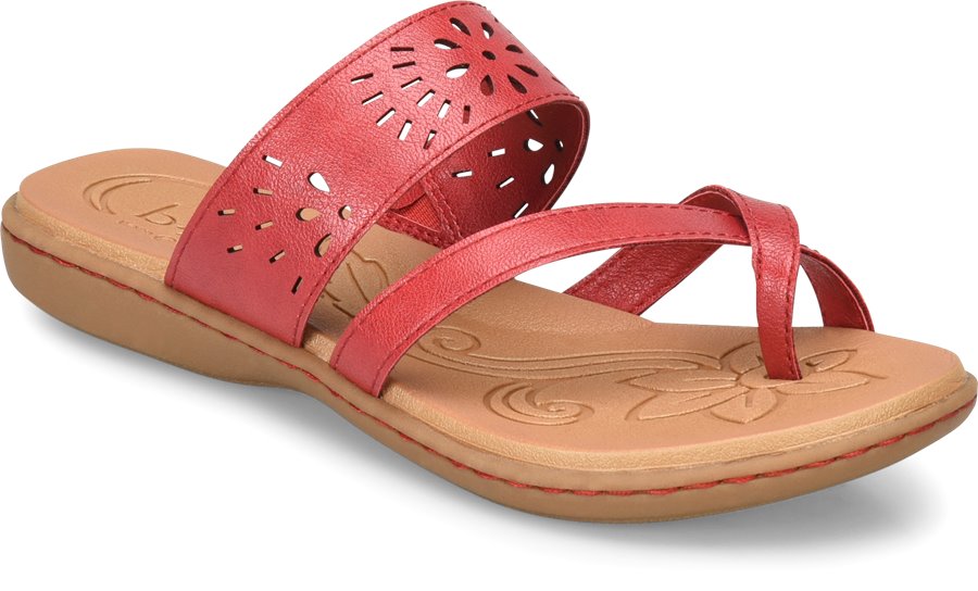 boc red sandals
