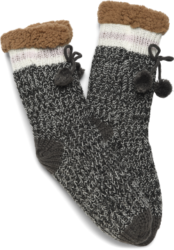 Charcoal Slipper Sock in color Charcoal
