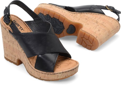 Born Jenni in Black - Born Womens Sandals on Bornshoes.com