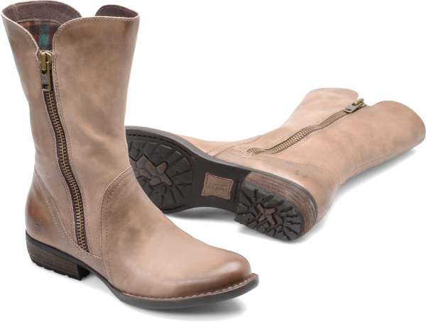 Born Shoes - IVORY is a clean bootie punctuated by a zipper running up the side. But its also your best boot to wear with your favorite pair of jeans. - #bornshoes #beigeshoes