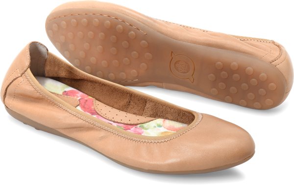 Born Shoes - This great stow-and-go flat easily folds into your purse for on-the-go days. IZZABELLA was delicately crafted with a flexible, tapered almond toe. - #bornshoes #beigeshoes