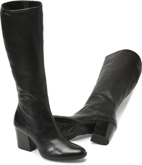 born womens black leather boots