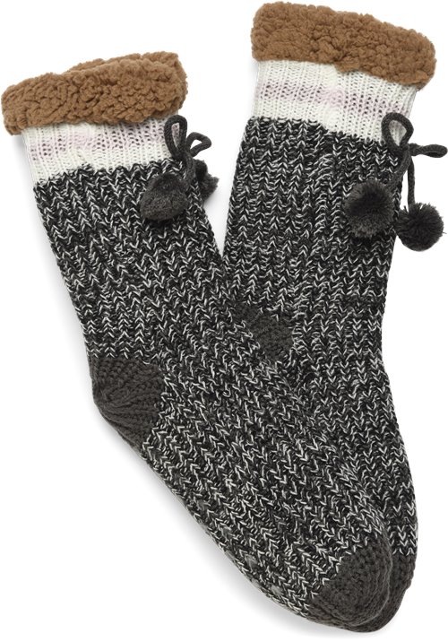 Born Charcoal Slipper Sock in Charcoal 