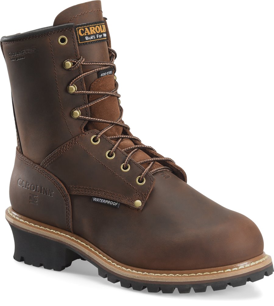 carolina men's logger 8 steel toe work boots