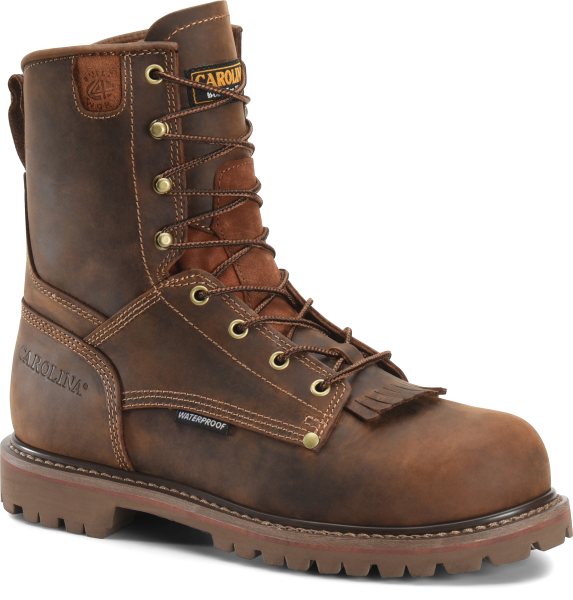 Men''s 8 Inch Waterproof Work Boot   Kharthoum Cigar Leather Upper  Waterproof SCUBALINER  Mesh Lining  Removable AG7 Polyurethane Footbed  Removable Kiltie  Electrical Hazard Rated  Triple-Rib Steel Shank  Welt Construction  Rubber Lug Outsole  Composite Toe Version: CA8528