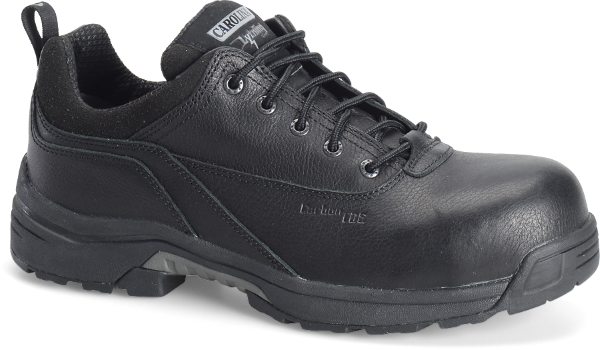 Men''s Lightweight Carbon Composite Toe ESD Oxford   Black Full Grain Leather Upper  Carbon Composite Fiber Toe Cap  Mesh Lining  EVA Midsole  Removable Ortholite ESD Footbed  Electrostatic Dissipative  Non-Metallic Shank  Molded Arch Support  Cement Construction  Oil and Slip Resisting Rubber Outsole  Limited Availability
