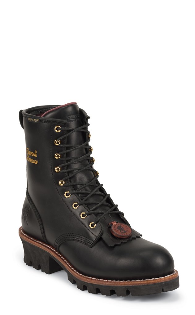 Chippewa Boots BLACK PLAIN/STEEL 8 