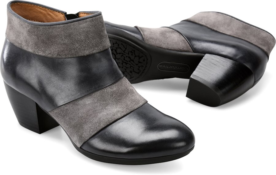 Comfortiva Shoes - Comfortiva Amesbury Women's Shoes in Black/Steel Gray color. - #comfortivashoes #blackshoes