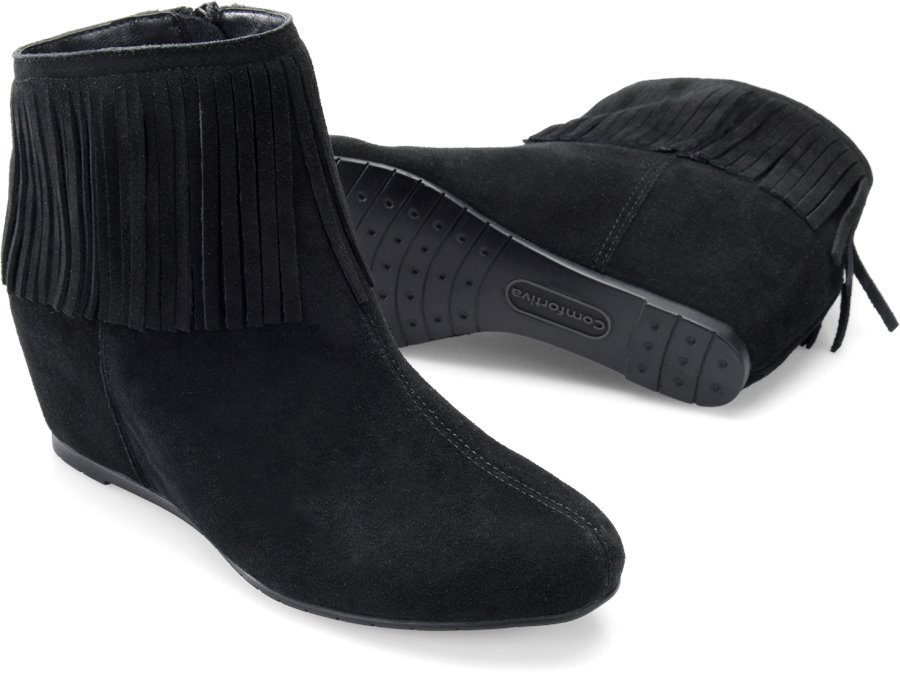 Comfortiva Shoes - Comfortiva Riverton Women's Shoes in Black Suede color. - #comfortivashoes #blackshoes