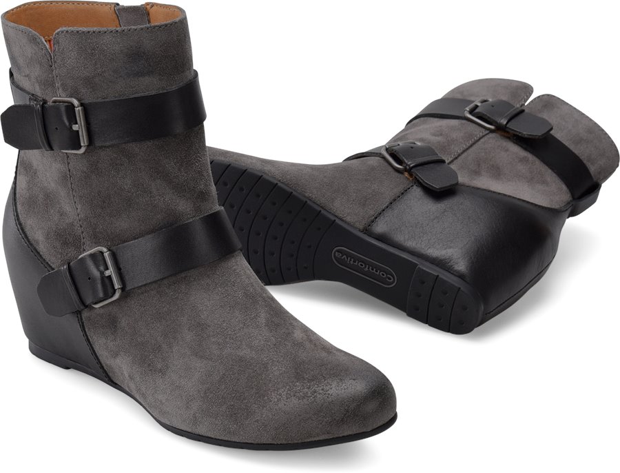 Comfortiva Shoes - Comfortiva Ramika Women's Shoes in Steel Gray Suede color. - #comfortivashoes #grayshoes