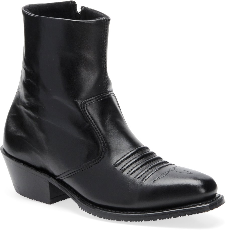 men's black zipper boots
