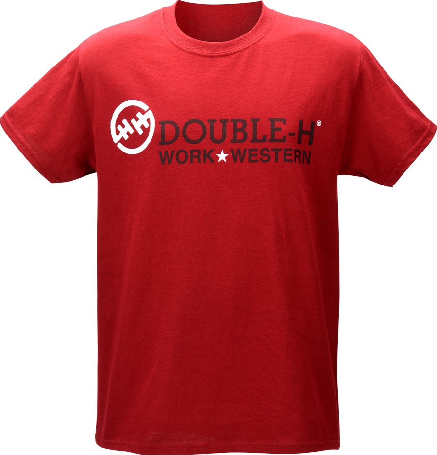 Double H Boots Product Logo T Shirt Ac9 In Red Doublehboots Com