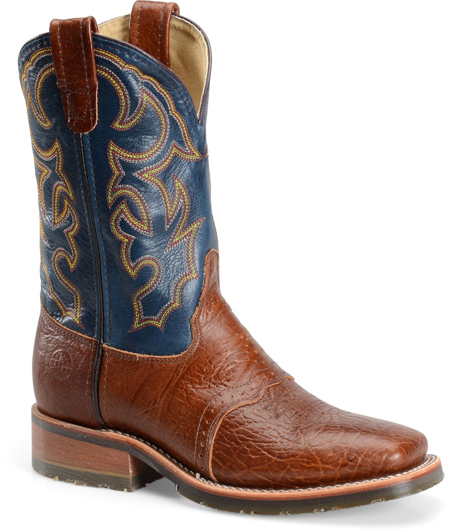 Double H Boot Wide Square Toe ICE Roper in Brandy/Blue - Double H Boot ...