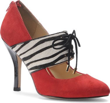 Fire Red Suede Zebra Hair Isola Isabel