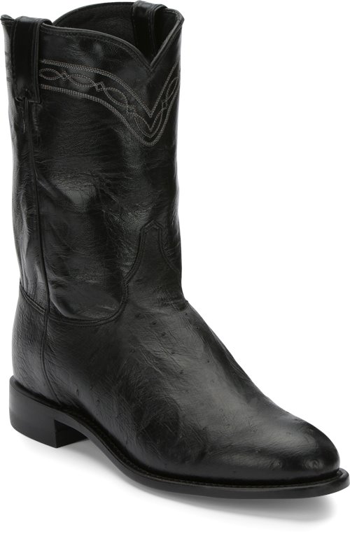 Justin Boot Brock in Black Smooth - Justin Boot Mens Western on ...