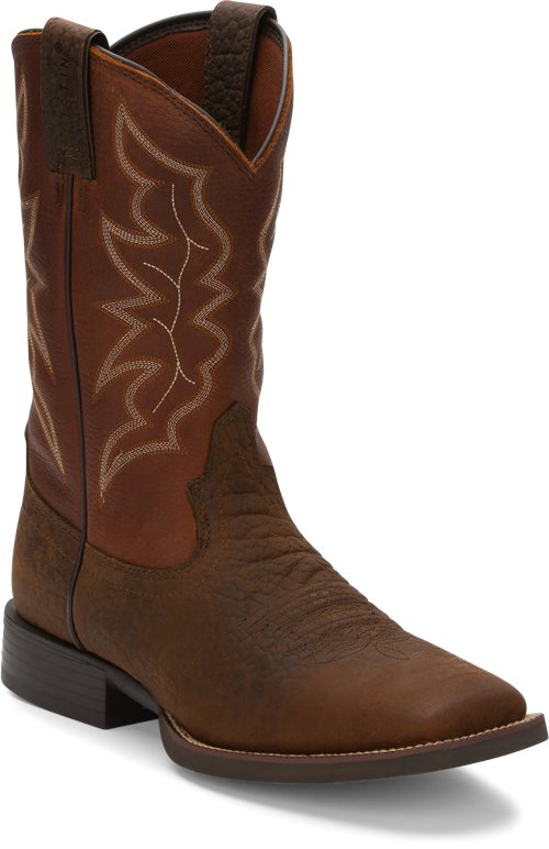 Justin Boot Chet in Pebble Brown - Justin Boot Mens Western on Shoeline.com
