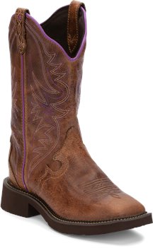 Justin Boot Raya Distressed Tan in Tan 
