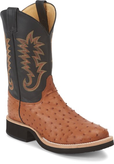 justin ostrich skin boots