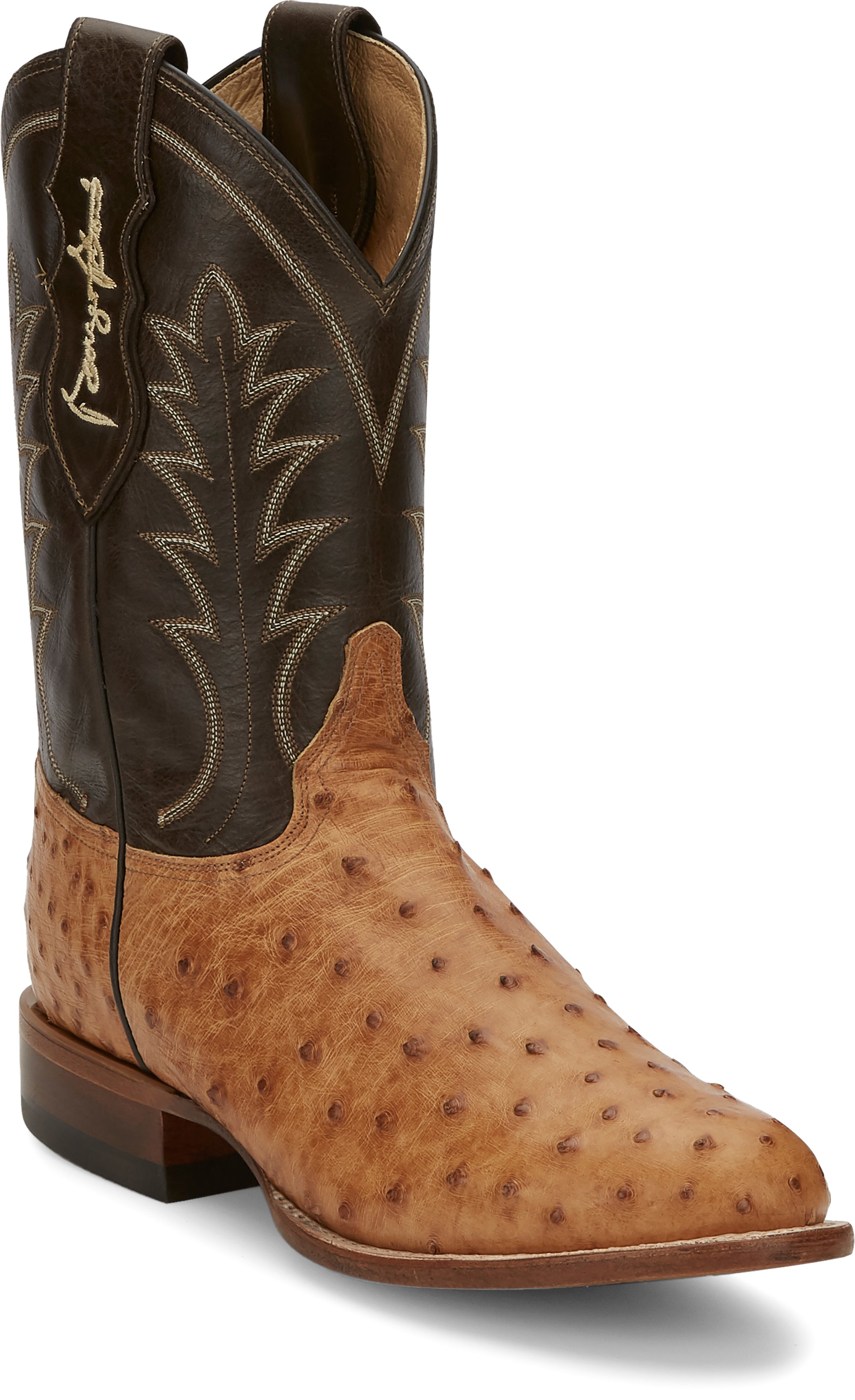 justin ostrich skin boots