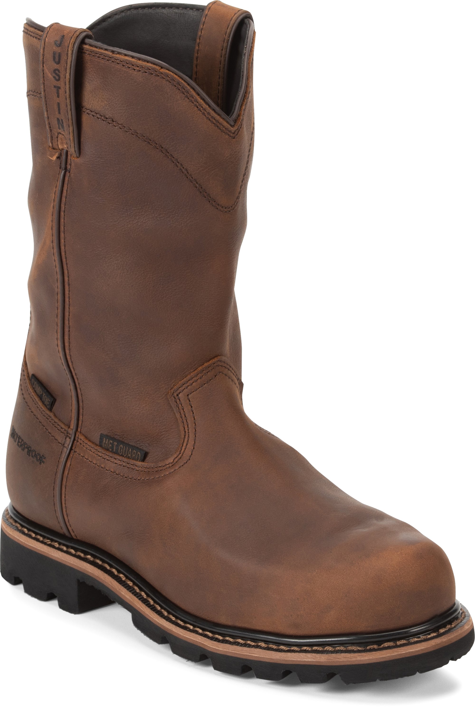 justin men's pulley soft toe boots