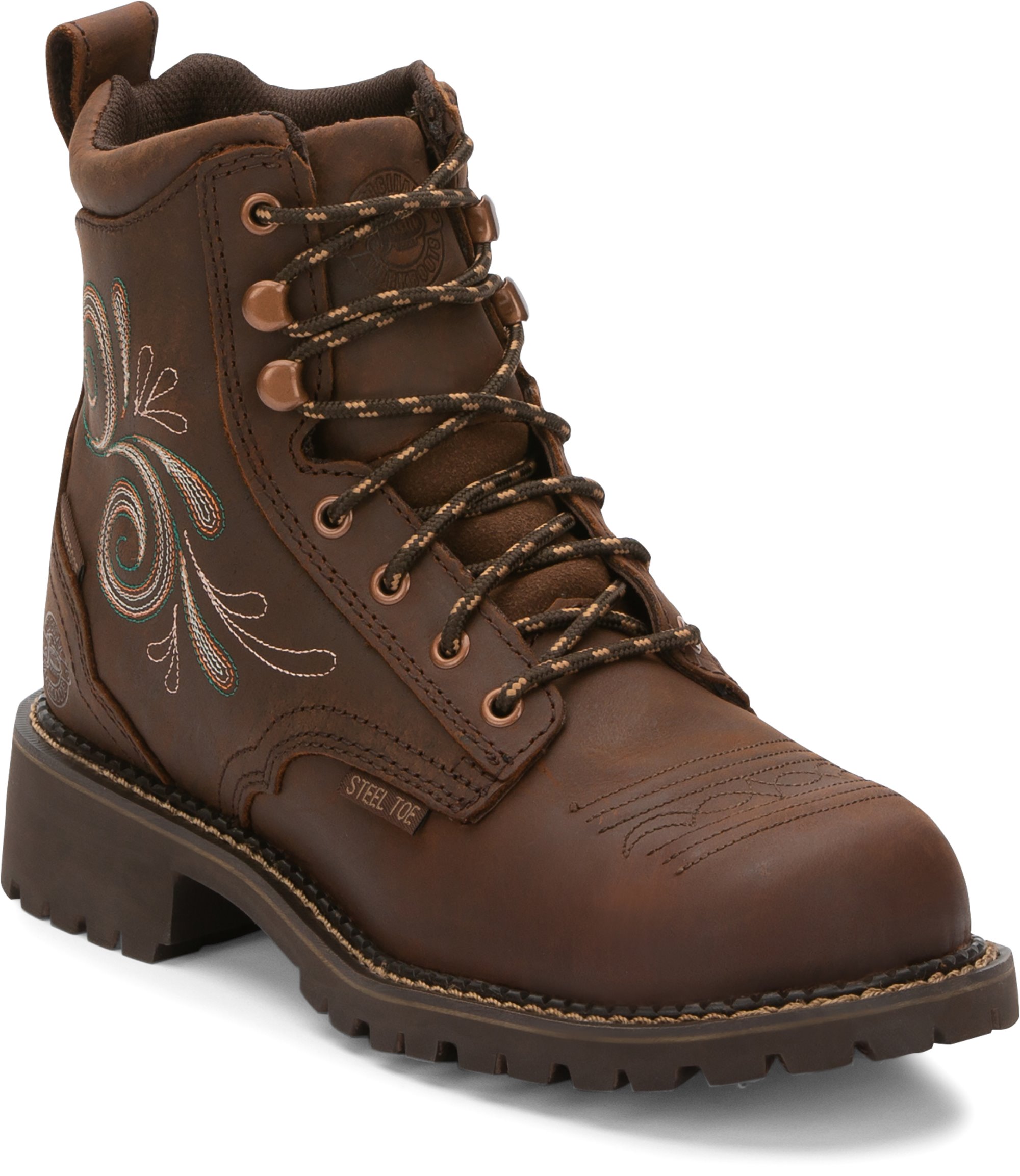 brown steel toe boots