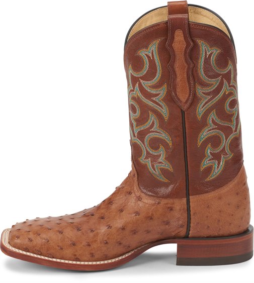 justin full quill ostrich roper boots