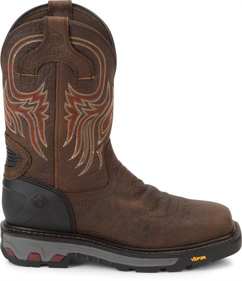 justin steel toe snake boots