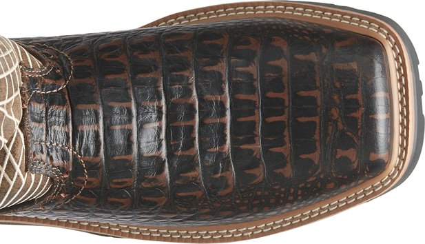 Justin Mens Derrickman Croc Print Western Work Boot Composite Toe Wk4839