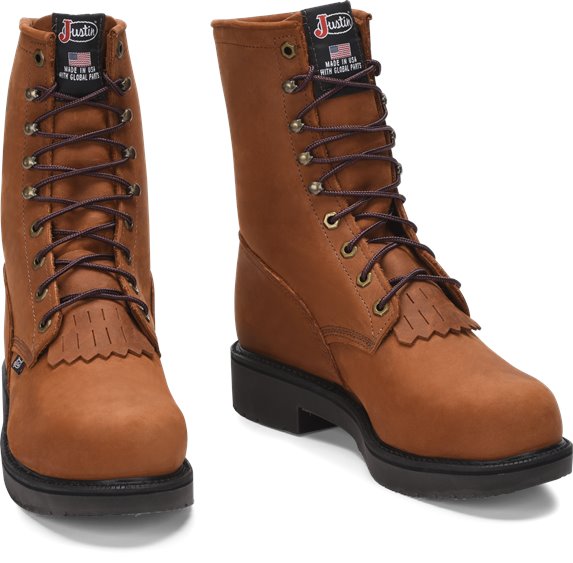 justin boots miner leather work boots