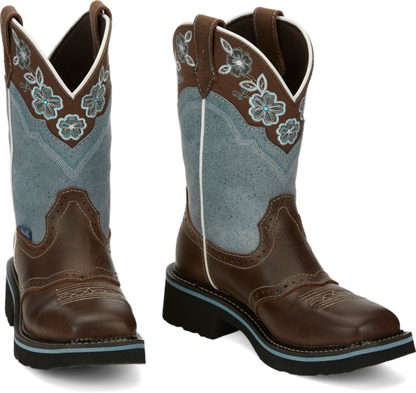 justin floral embroidered boots