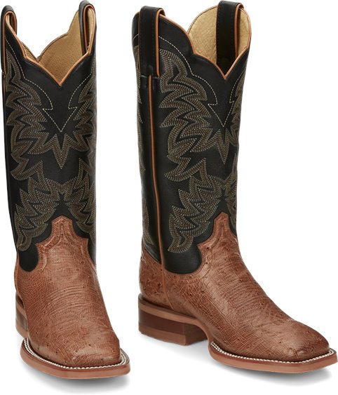 justin smooth ostrich boots