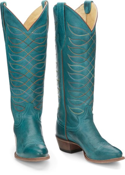 justin boots teal