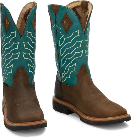 teal justin boots