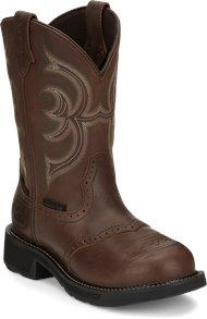 justin women's waterproof work boots