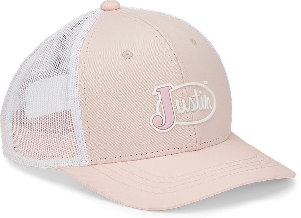 Justin Boots Logo Knit Beanie Hat Cap Pink NWT  $20 MSRP 