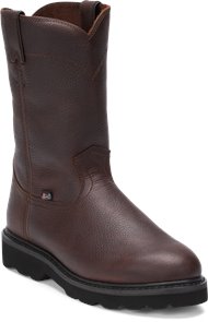 justin square toe work boots lace up