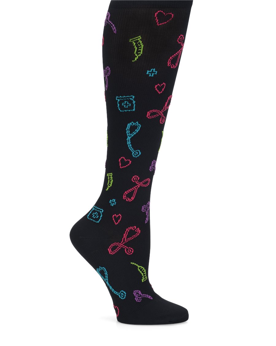 Nurse Mates Compression Socks Medical Symbols in Medical Symbols Black ...