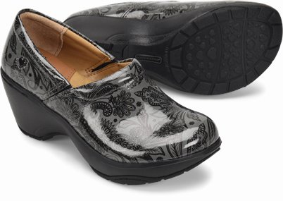 Bryar shoes shown in Dark Grey Paisley Patent