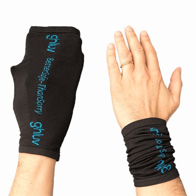 GHLUV Anti Microbial Glove 2 Pair Apparel shown in BLACK