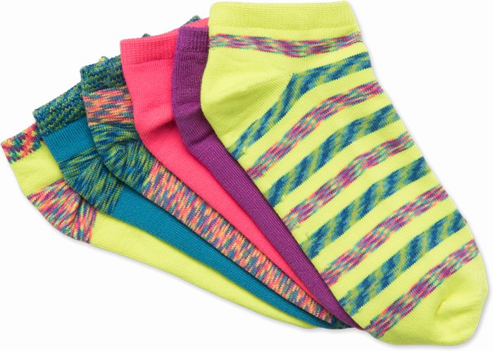 6 Pack Softee Socks accessories shown in Multicolor