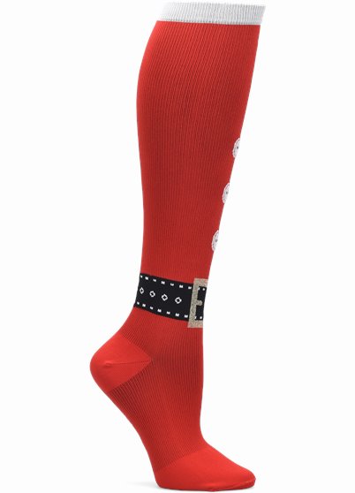Compression Socks accessories shown in Santa Suit