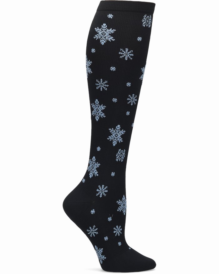 Compression Socks accessories shown in Sparkle Snowflake Black