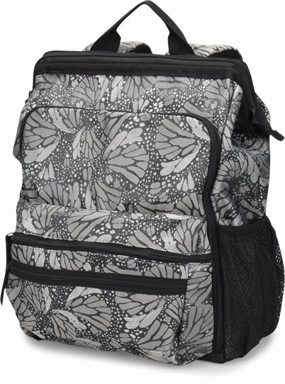 Ultimate Nursing Backpack accessories shown in Jacquard Butterfly