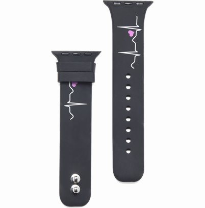 Apple Watch Printed Straps accessories shown in EKG Black