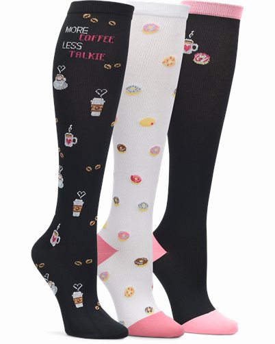 Compression Sock 3-Pack accessories shown in Coffee and Donuts